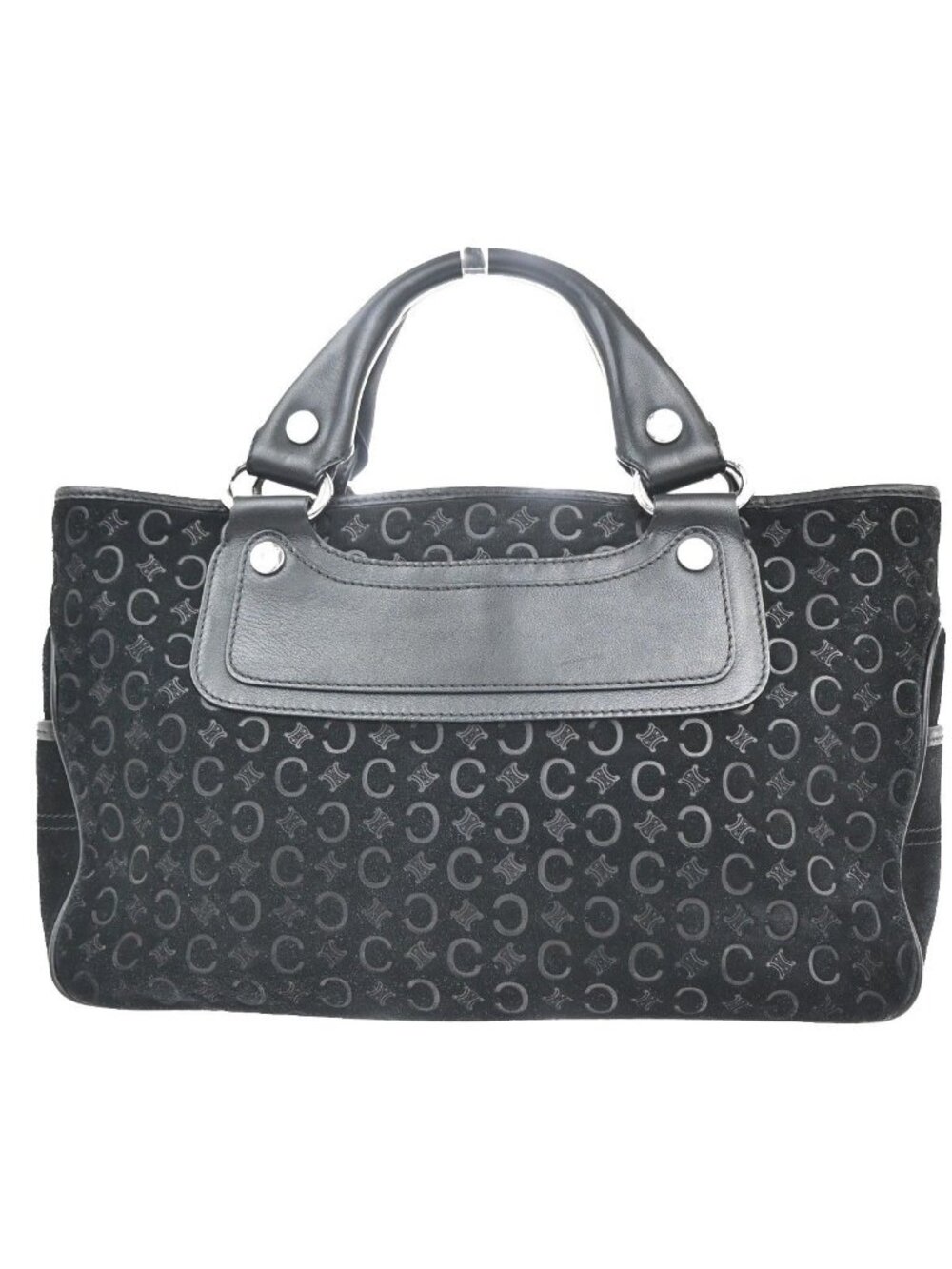 Celine C Macadam Boogie Bag Handbag Black Suede Leather